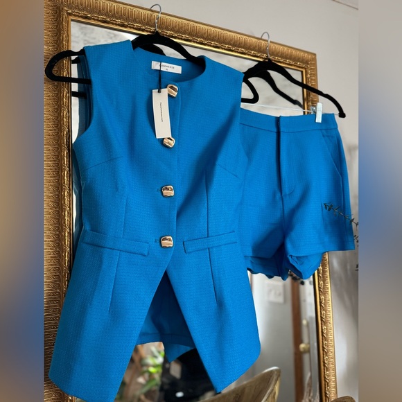 Commense Jackets & Blazers - NWT Commense Blue Buttoned Vest and Shorts Set